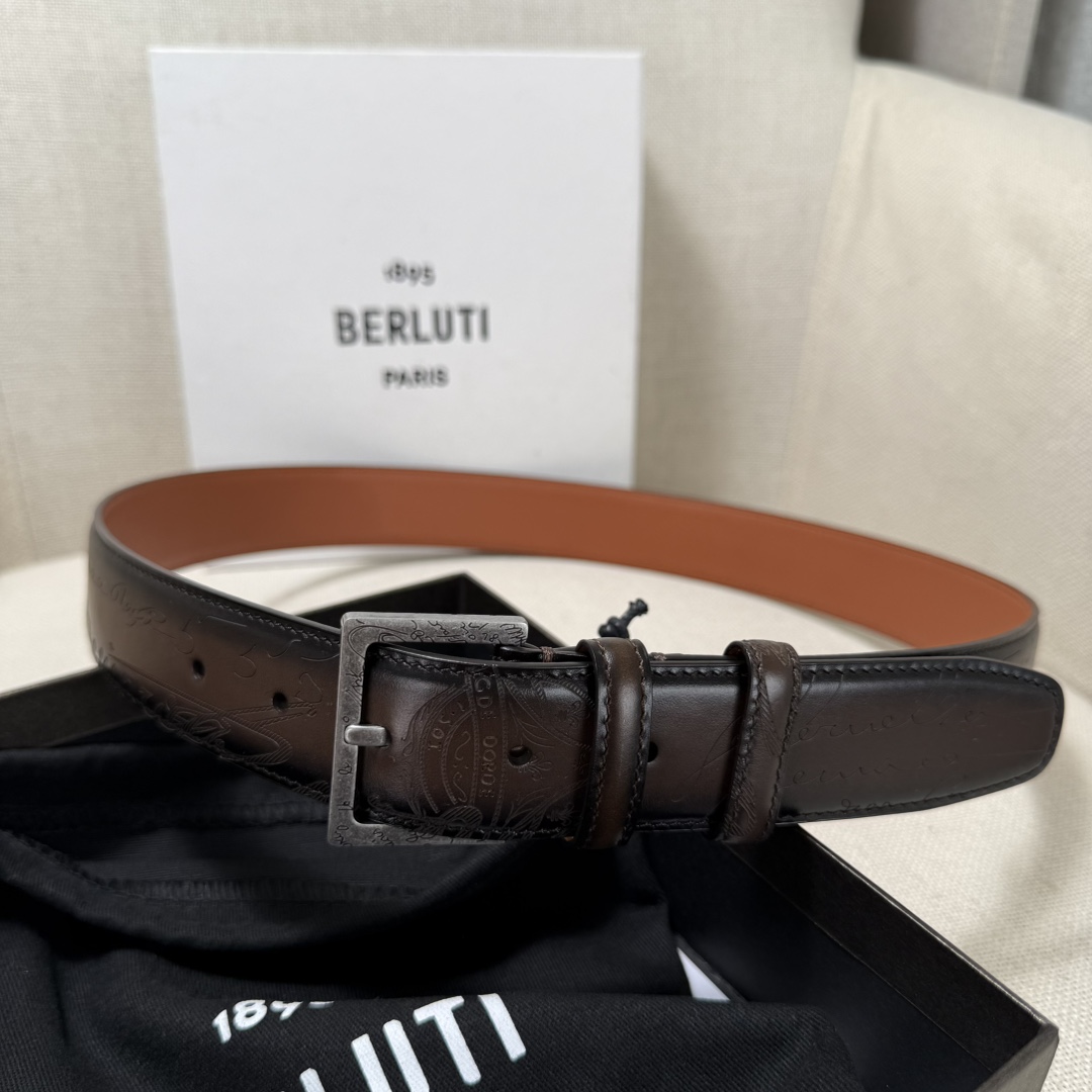 3.5宽Berluti 布鲁提 最新款男士腰带