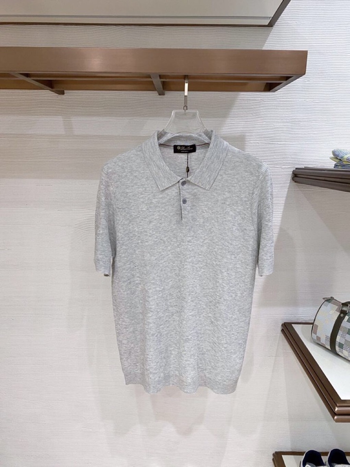 Loro Piana 诺悠翩雅L爆款到货 五个色春夏新品 男士亚麻针织POLO短袖衫翻领T恤\n码数：M