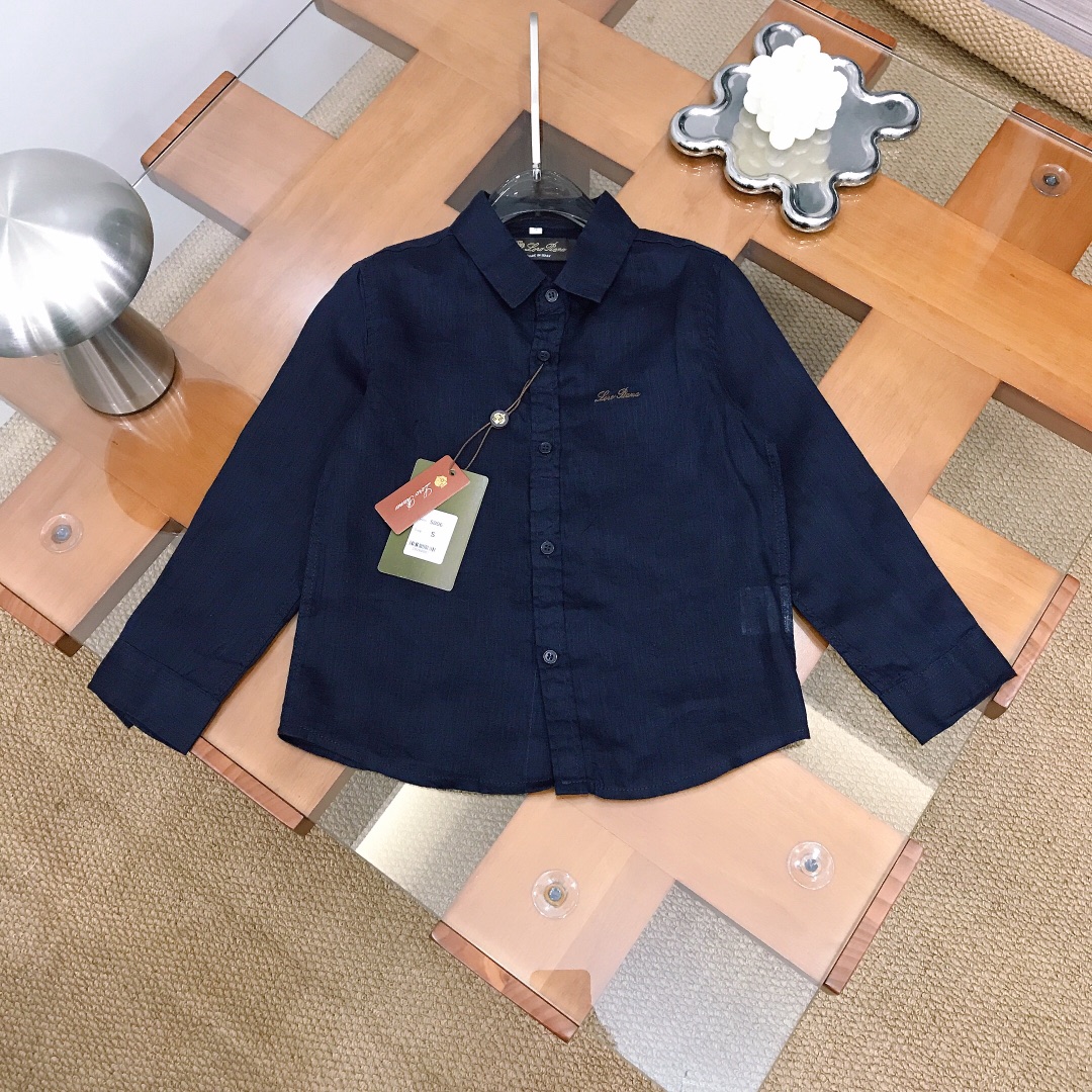 Alta costura solo cambio de talla Tallas: 100-150 Loro Piana LP edición limitada, camisa de cuello pequeño con bordado …