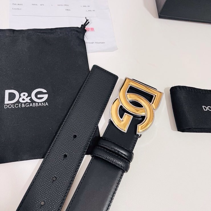 Dolce&Gabbana ，经典徽标腰带,优雅点睛各式造型，男士牛皮腰带，4.0cm。
