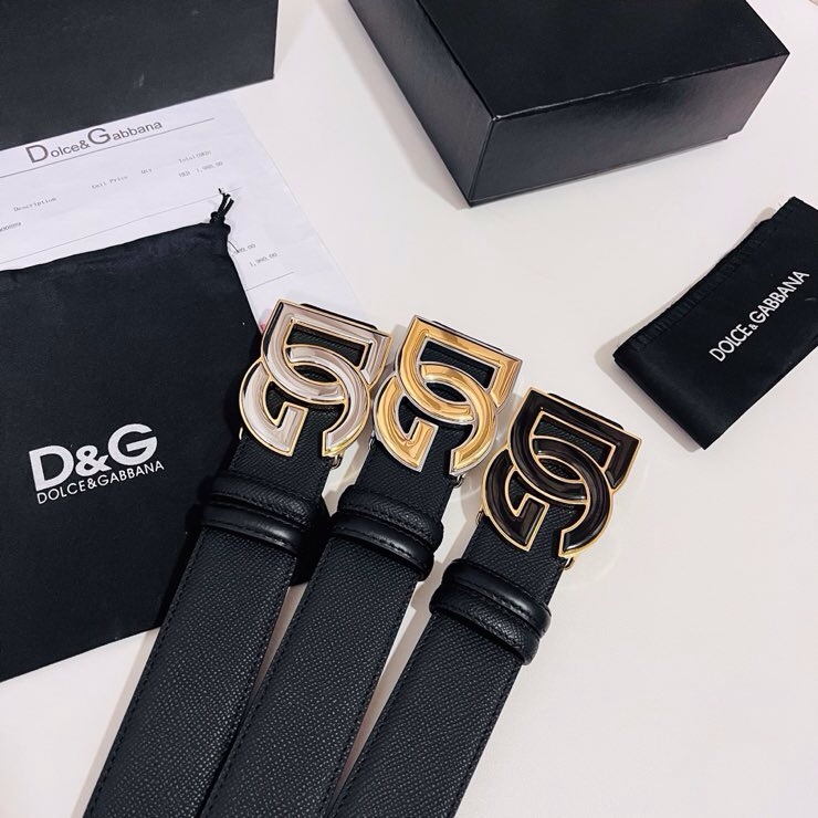 Dolce&Gabbana ，经典徽标腰带,优雅点睛各式造型，男士牛皮腰带，4.0cm。