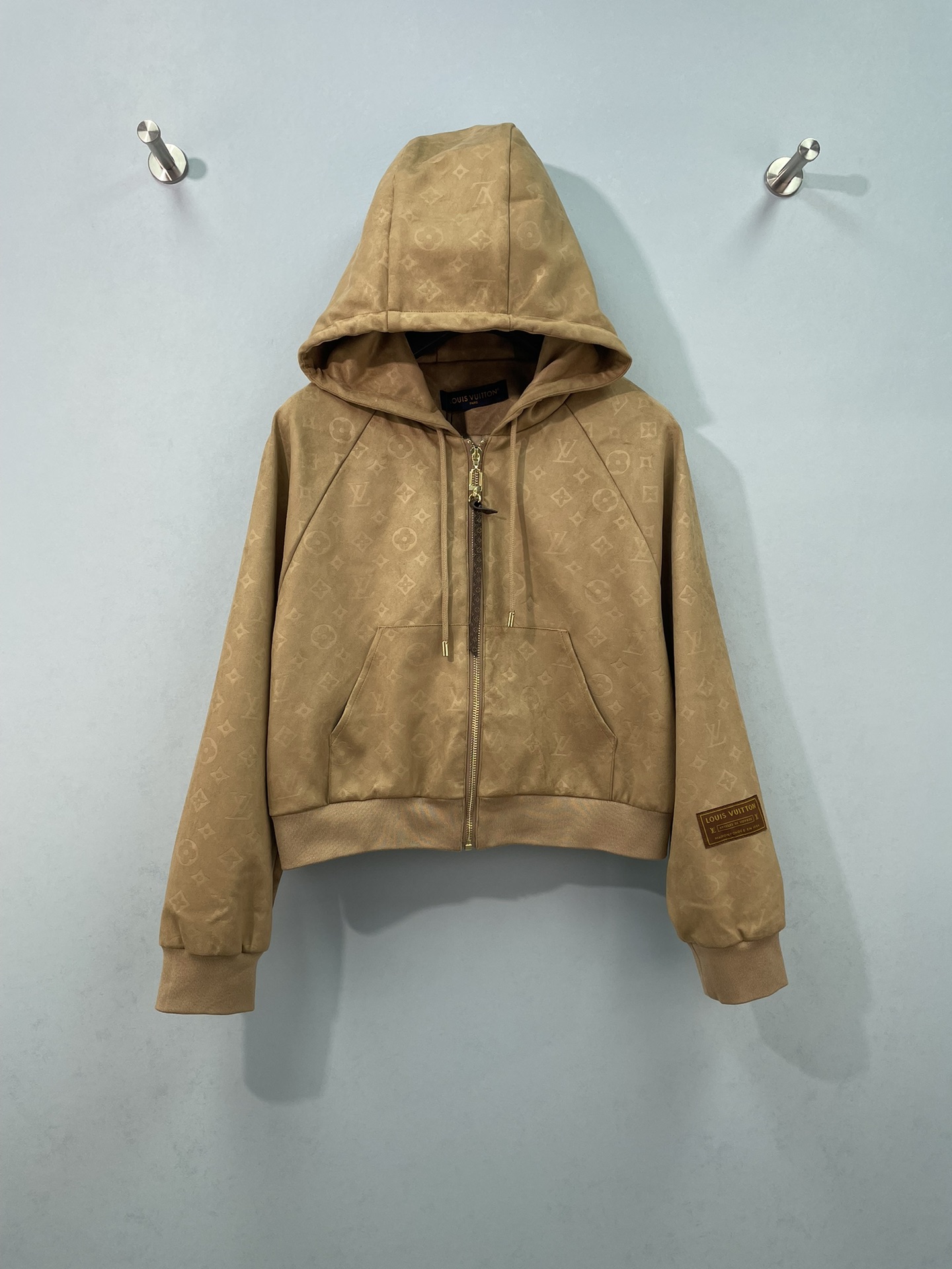 Louis Vuitton Tan Monogram Zip Hoodie