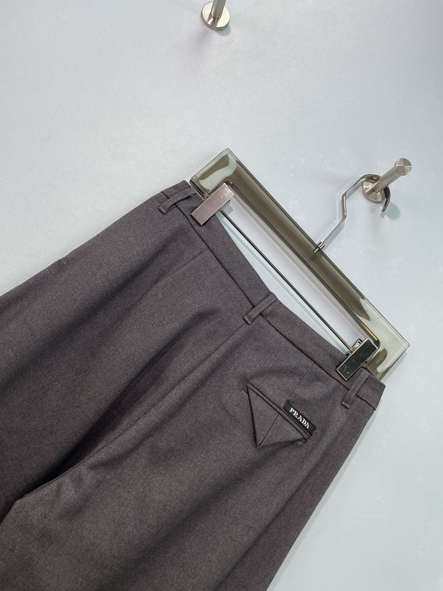 Brown Pleated Wide-Leg Pants
