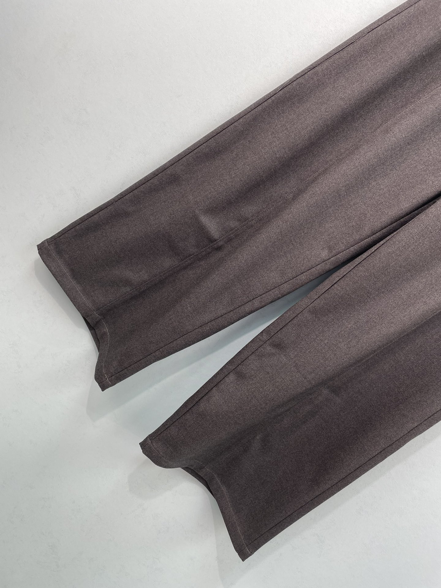 Brown Pleated Wide-Leg Pants