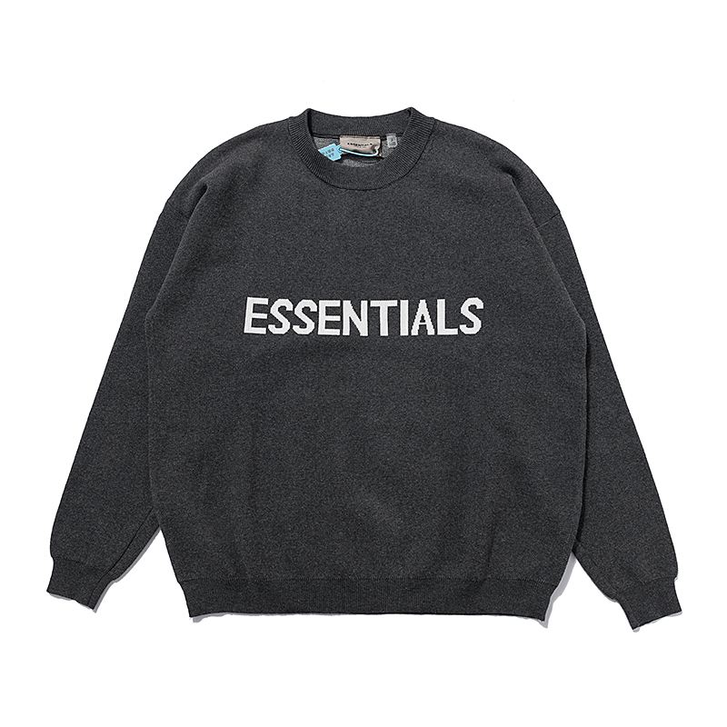 CY 8085#ESSENTIAL SWEATER BLACK, BLACK, GRAY, MILK, GREY S-XL - 图片 5