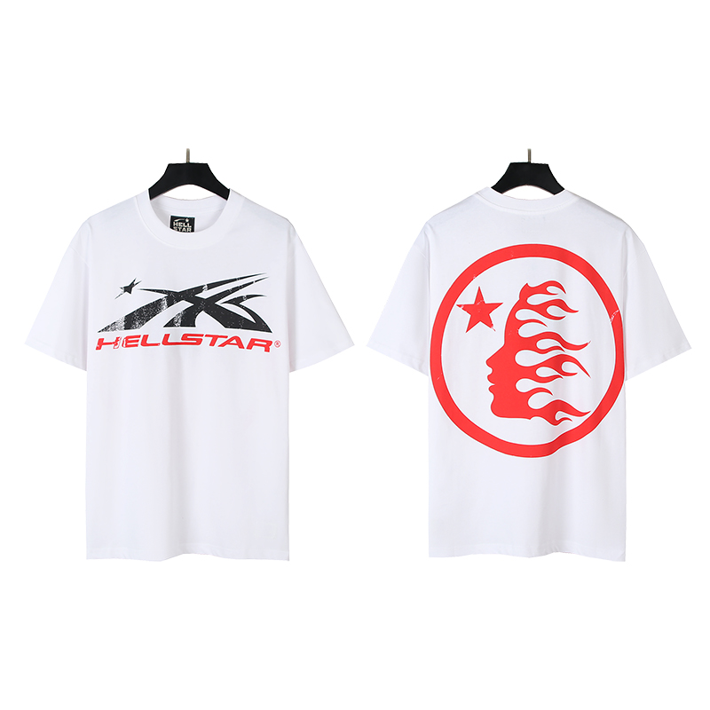 #501 Foto real, Hellstar camiseta de manga corta holgada de algodón estilo urbano deportivo, tela: 250g, 32 hilos, algo…