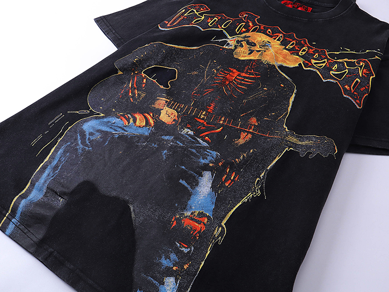 Godspeed Rock Street Retro Cotton Short Sleeves in Water Washing Black - 图片 5