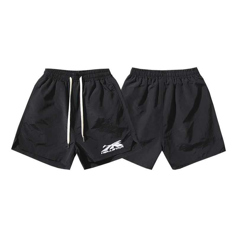 710# Real Hellstar Estrella del Infierno Pantalones cortos de playa deportivos casuales con bordado Color: ne…