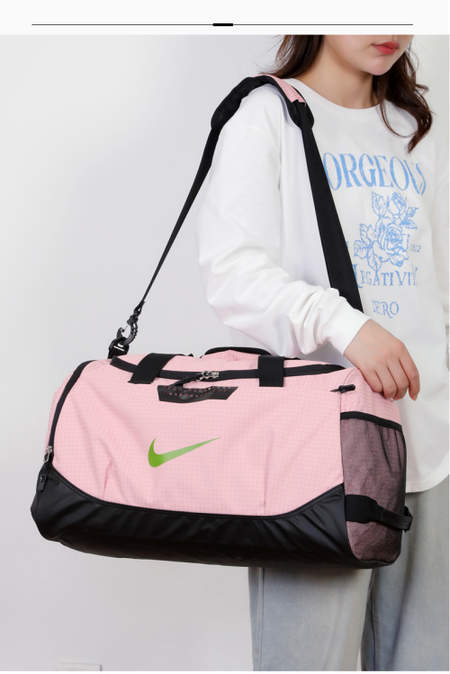 Nike Duffel Bag, Large Capacity Sports Gym Bag with Wet Compartment, Pink 1 Nike Duffel Bag, Large Capacity Sports Gym Bag with Wet Compartment, Pink