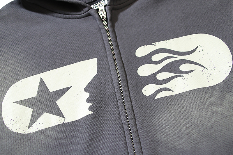 Hellstar Hoodie Coat in Ash Wash, 380g Pure Tampons Fabric, Multiple Sizes Available - 图片 8