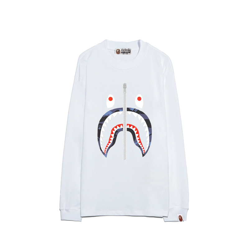 P70


款号B1312 BAPE Color Camo Shark / Navy 蓝迷彩鲨鱼拉链纯棉男女同款长袖T恤 S-XL