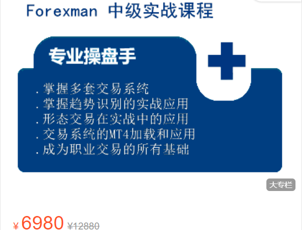 《Z7685-Forexman交易学院-中级实战（系列）课程》