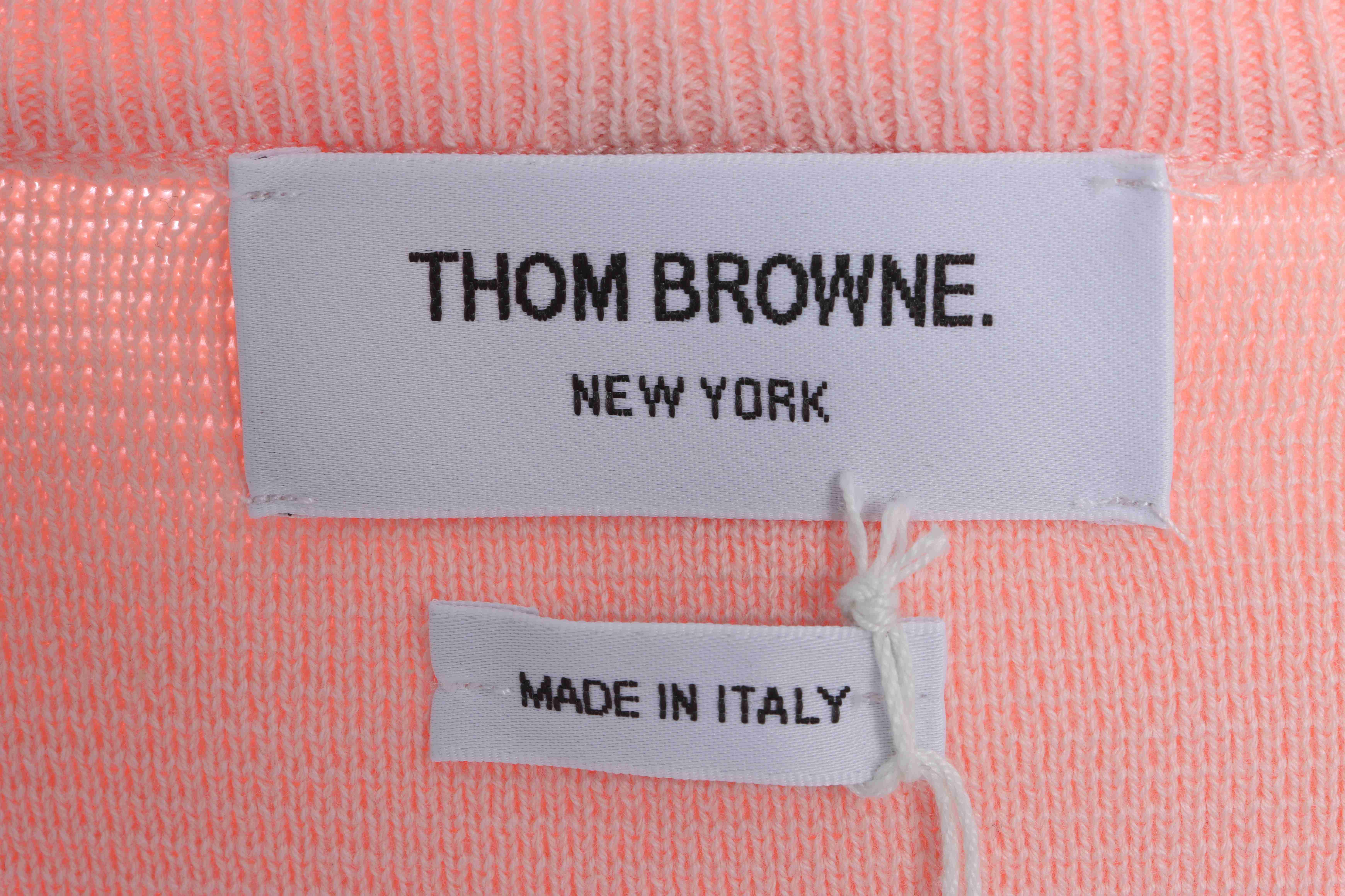 THOM BROWNE 21FW 双袖织带袖标圆领毛衣 红色