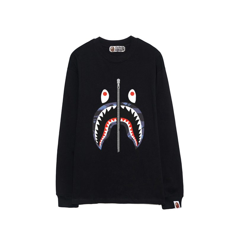 P70


款号B1312 BAPE Color Camo Shark / Navy 蓝迷彩鲨鱼拉链纯棉男女同款长袖T恤 S-XL