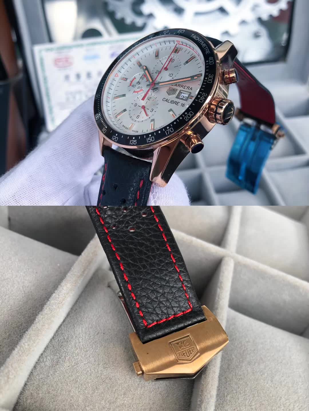 Luxury Men’s Wristwatch: White Gold, Steel Bands, Premium Materials, Durable, Stylish, 43mm. - 图片 9