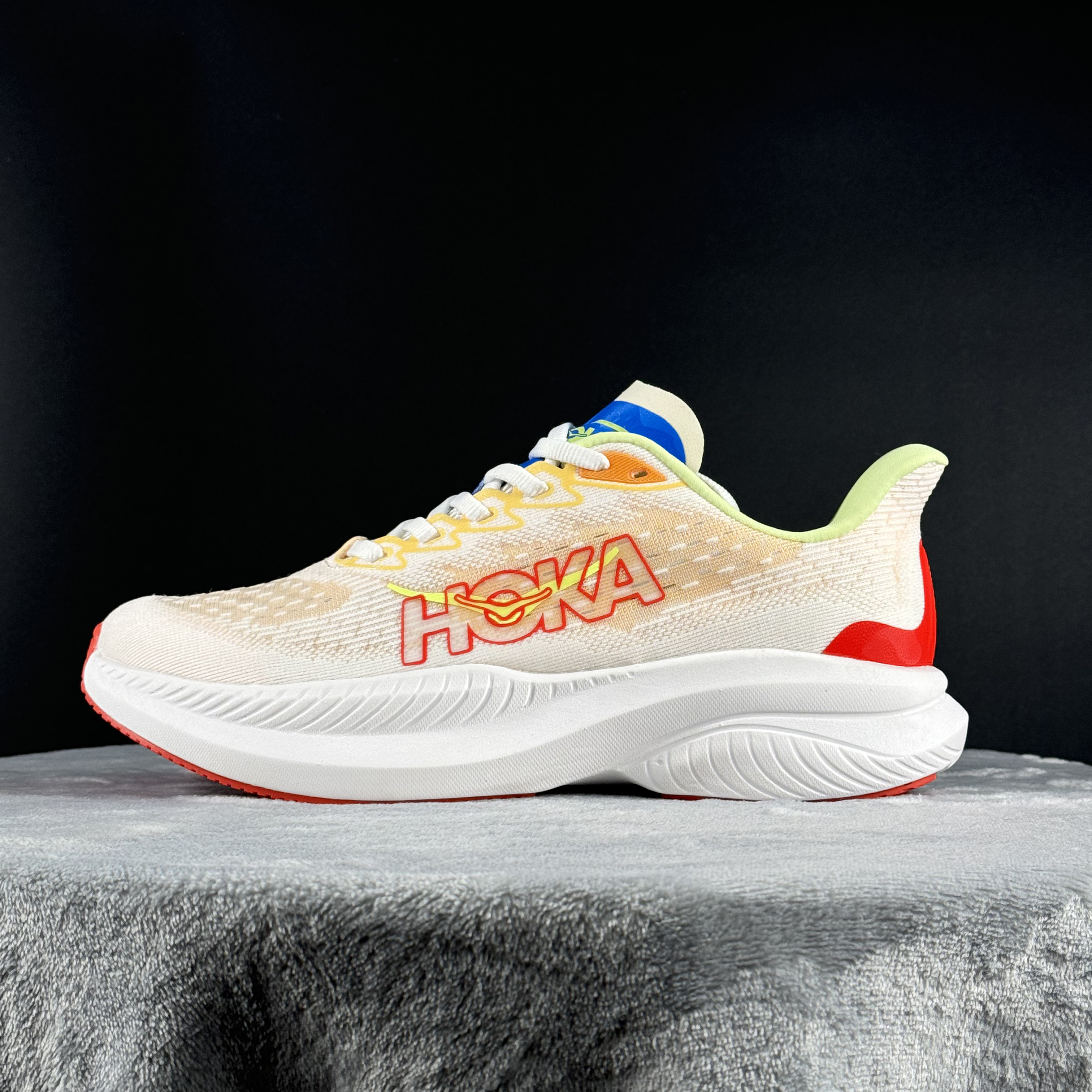 HOKA ONE ONE MACH 6 舒适百搭耐磨 低帮跑步鞋 白橙/1147790-WLR 39-45带半码