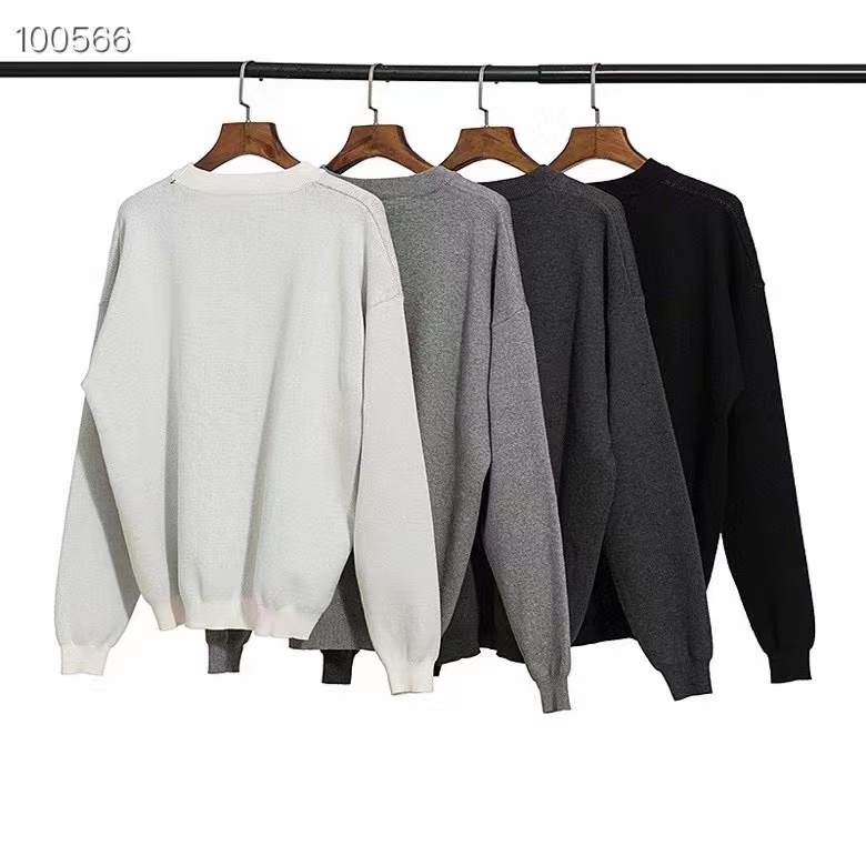 CY 8085#ESSENTIAL SWEATER BLACK, BLACK, GRAY, MILK, GREY S-XL - 图片 2