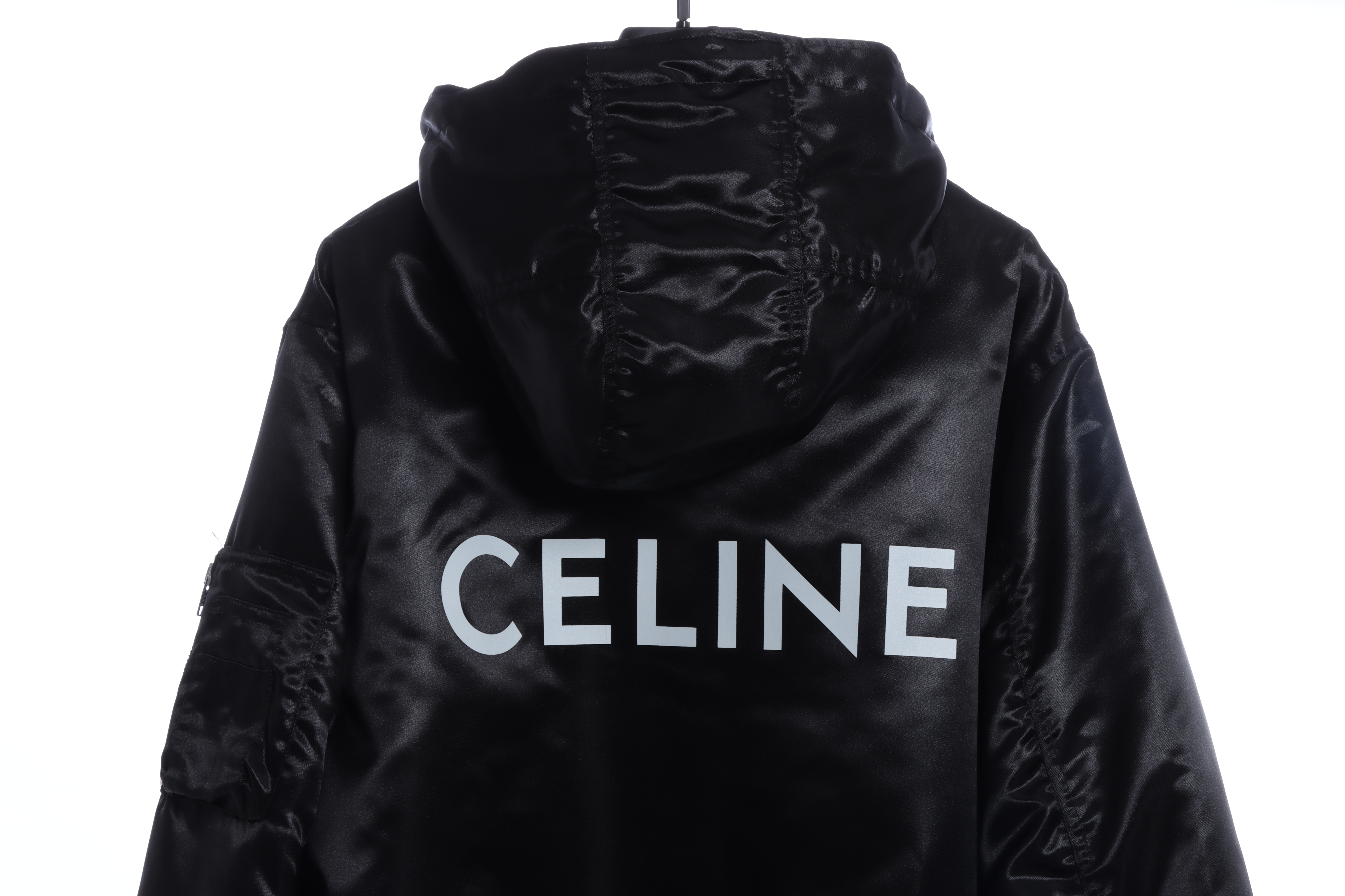 P450 CELINE赛琳娜CE 22FW 缎面锦纶飞行员夹克棉服外套