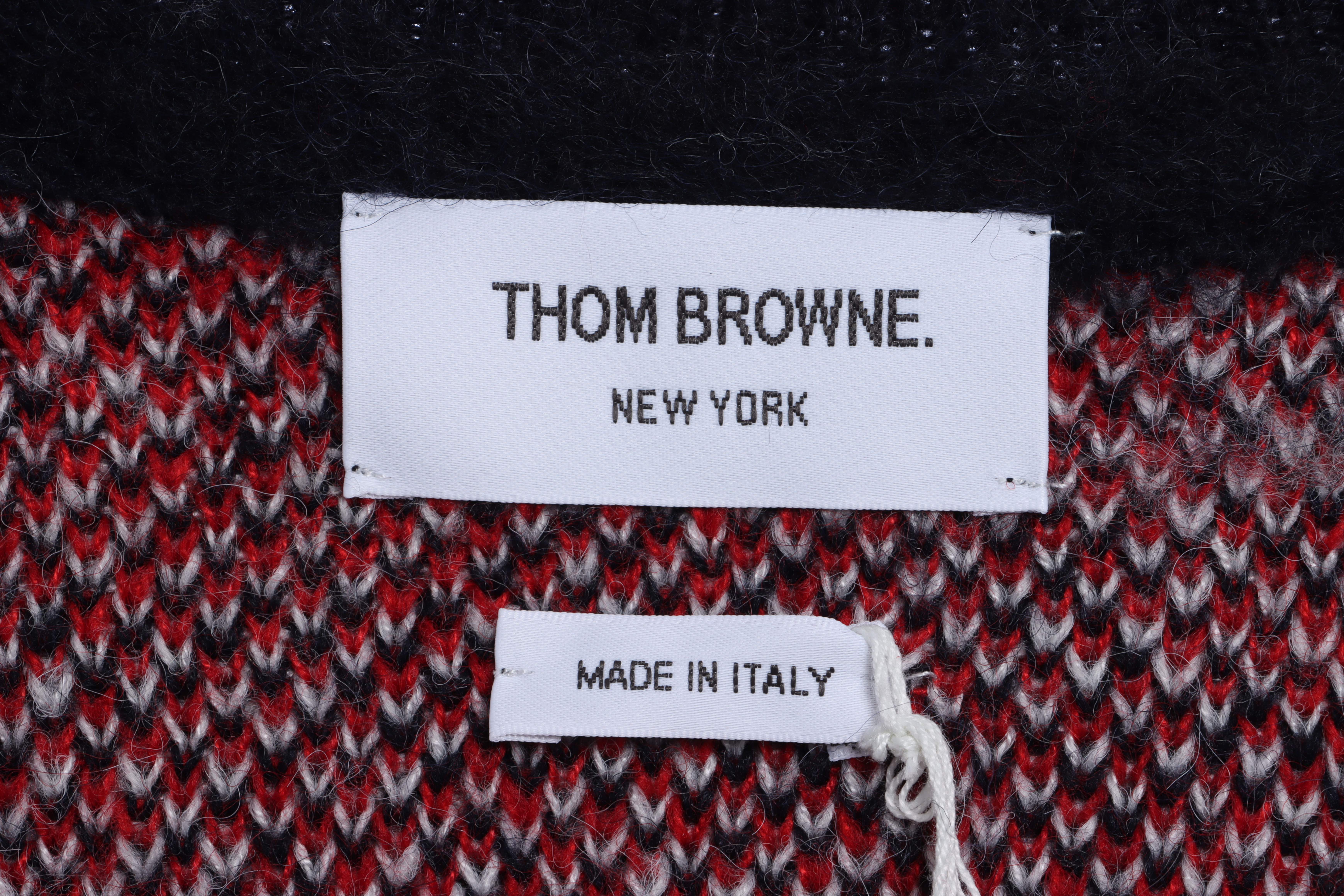 P350 THOM BROWNE 格子马海毛毛衣 红色