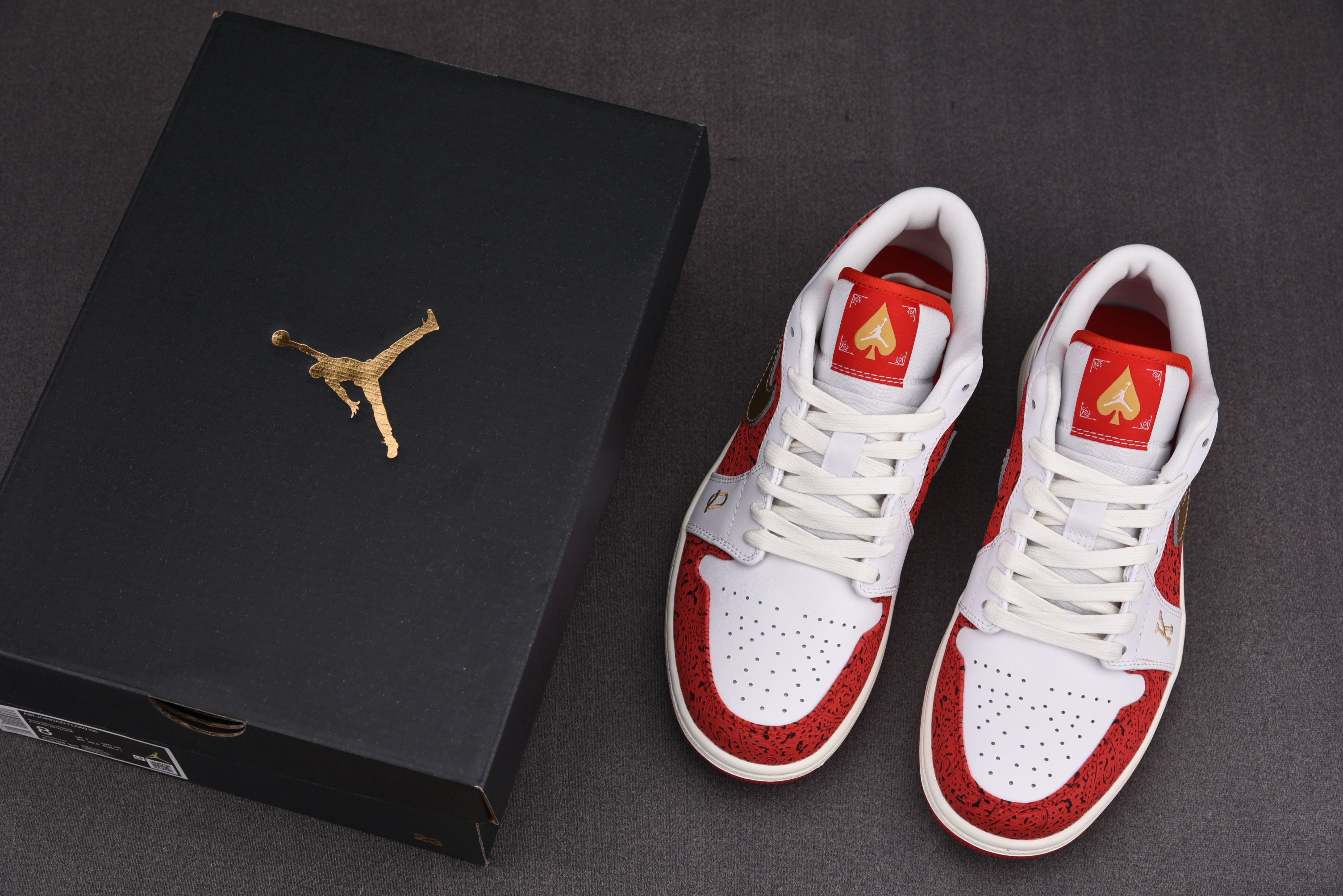 AJ1Low白红金尺码40-46纯原版出品-BuyAirJordan1LowSESpades白红金DJ5