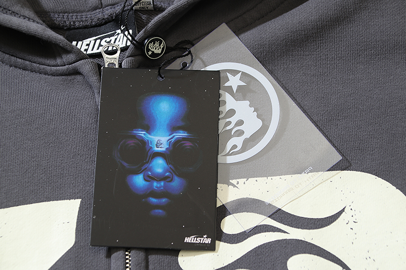 Hellstar Hoodie Coat in Ash Wash, 380g Pure Tampons Fabric, Multiple Sizes Available - 图片 7