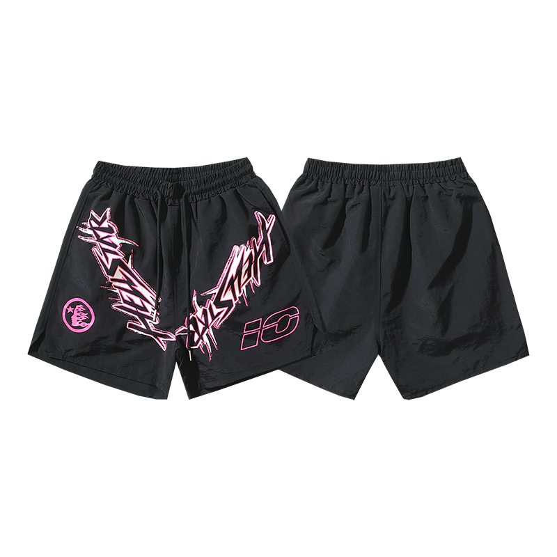 708# Foto real Hellstar Estrella del Infierno pantalones cortos de playa casuales deportivos Color: negro Tal…