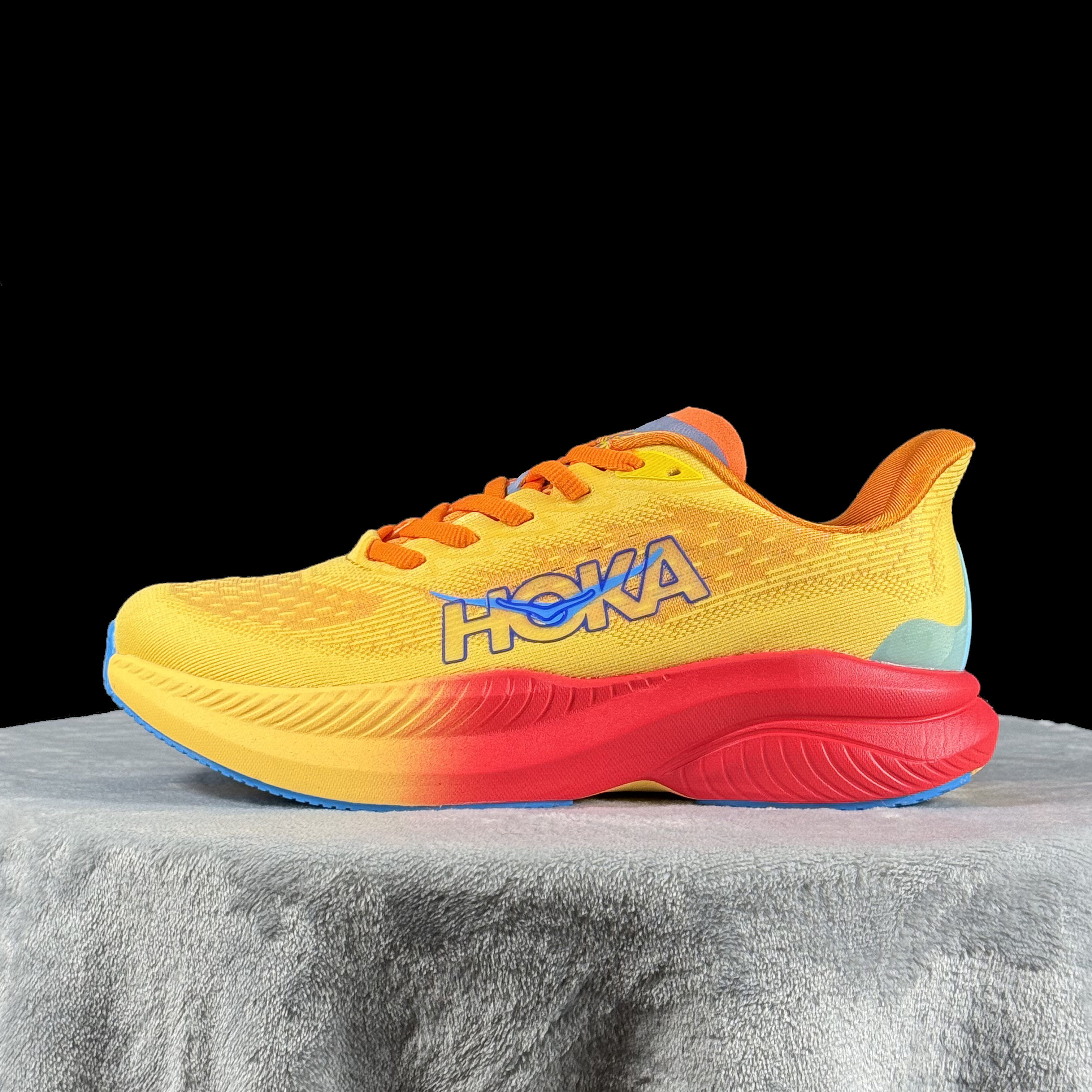 HOKA ONE ONE MACH 6 舒适柔软防滑耐磨 低帮 训练跑步鞋 女款 黄色 宽版 黄色/女1147810-PYS/男1147790-PYS 36-45带半码