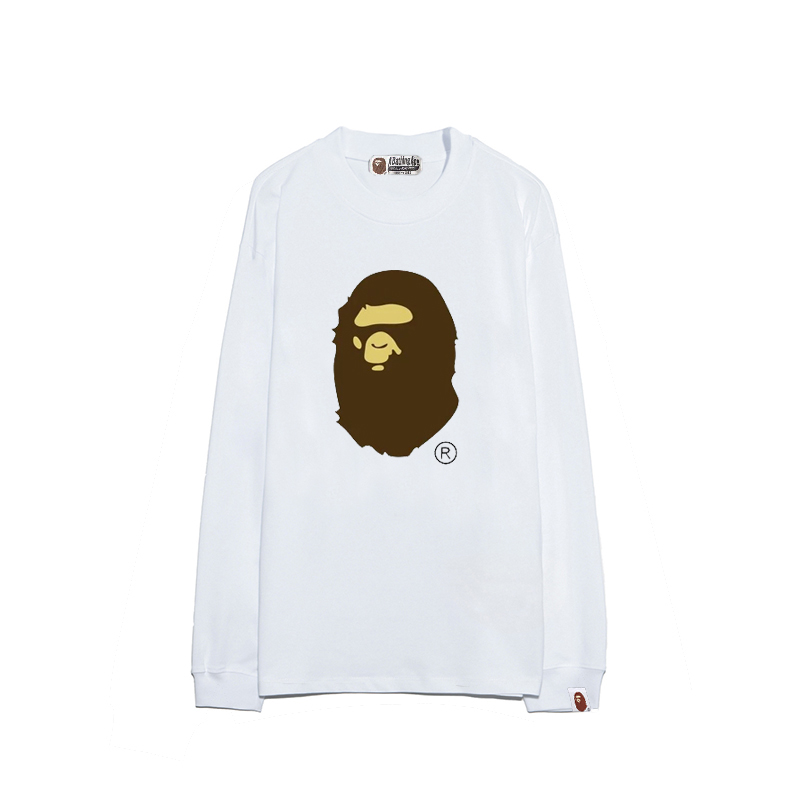 P70


款号B1318 BAPE Big Ape Head Tee White 棕色猿人头纯棉长袖T恤男女同款 S-XL 