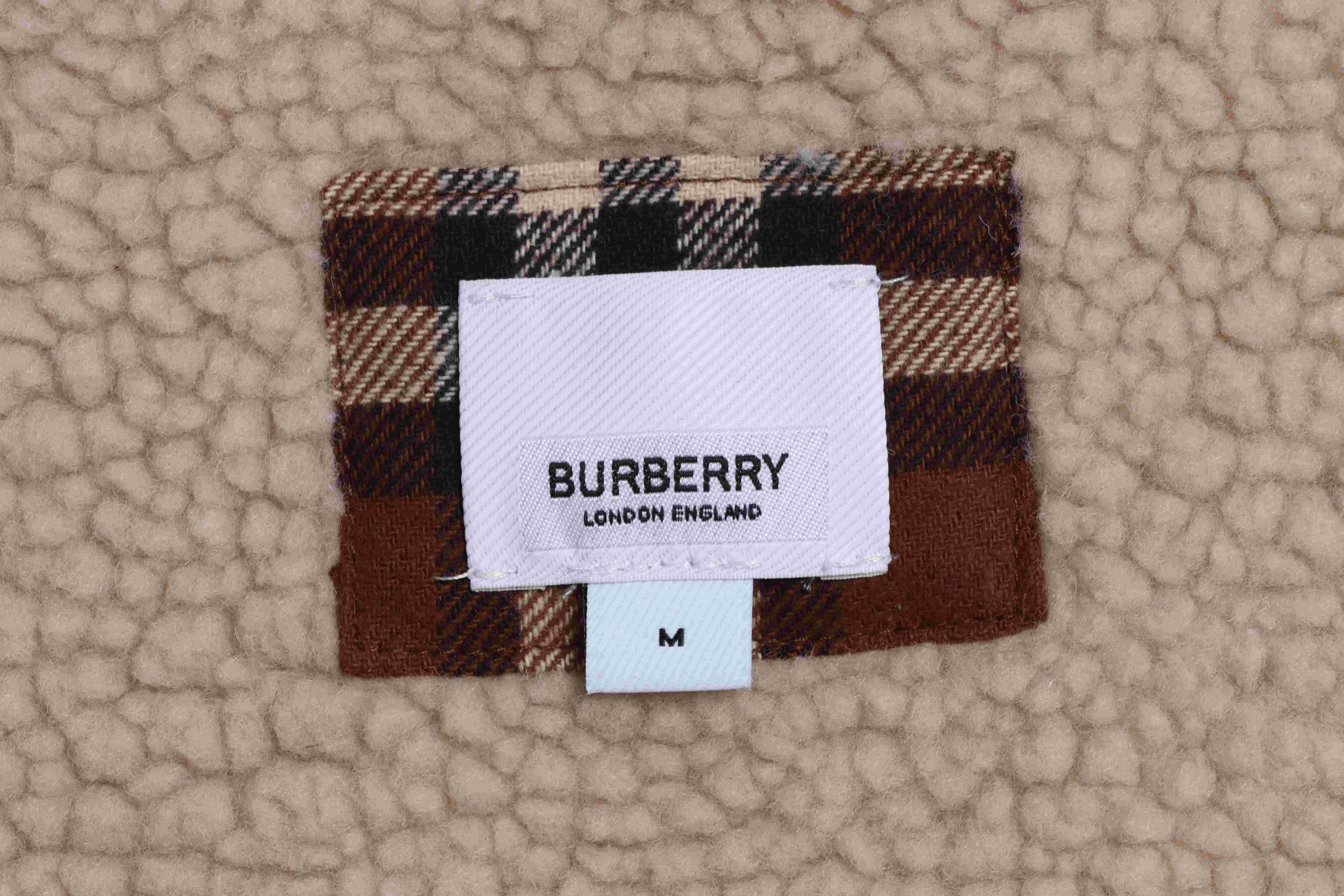 P410 Burberry巴宝莉BBR 22FW 深棕格纹羊羔毛外套