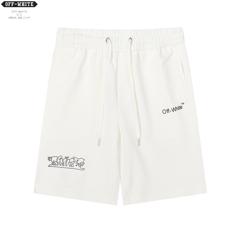 637# Pantalones cortos clásicos OFF con estampado en blanco y negro tallas M-XXL | Youpai Image Manager