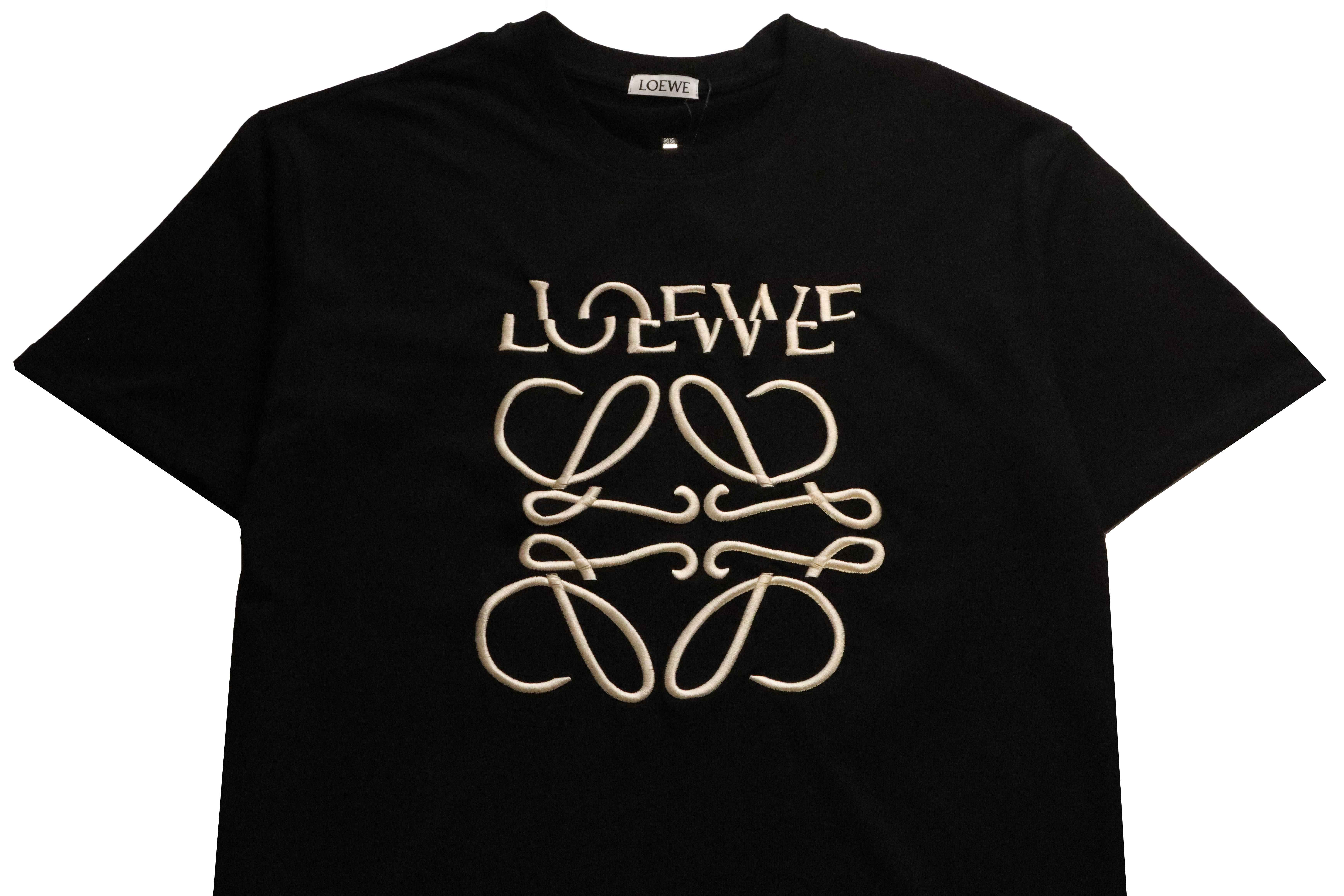 LOEWE 罗意威错位字母印花短袖 黑色