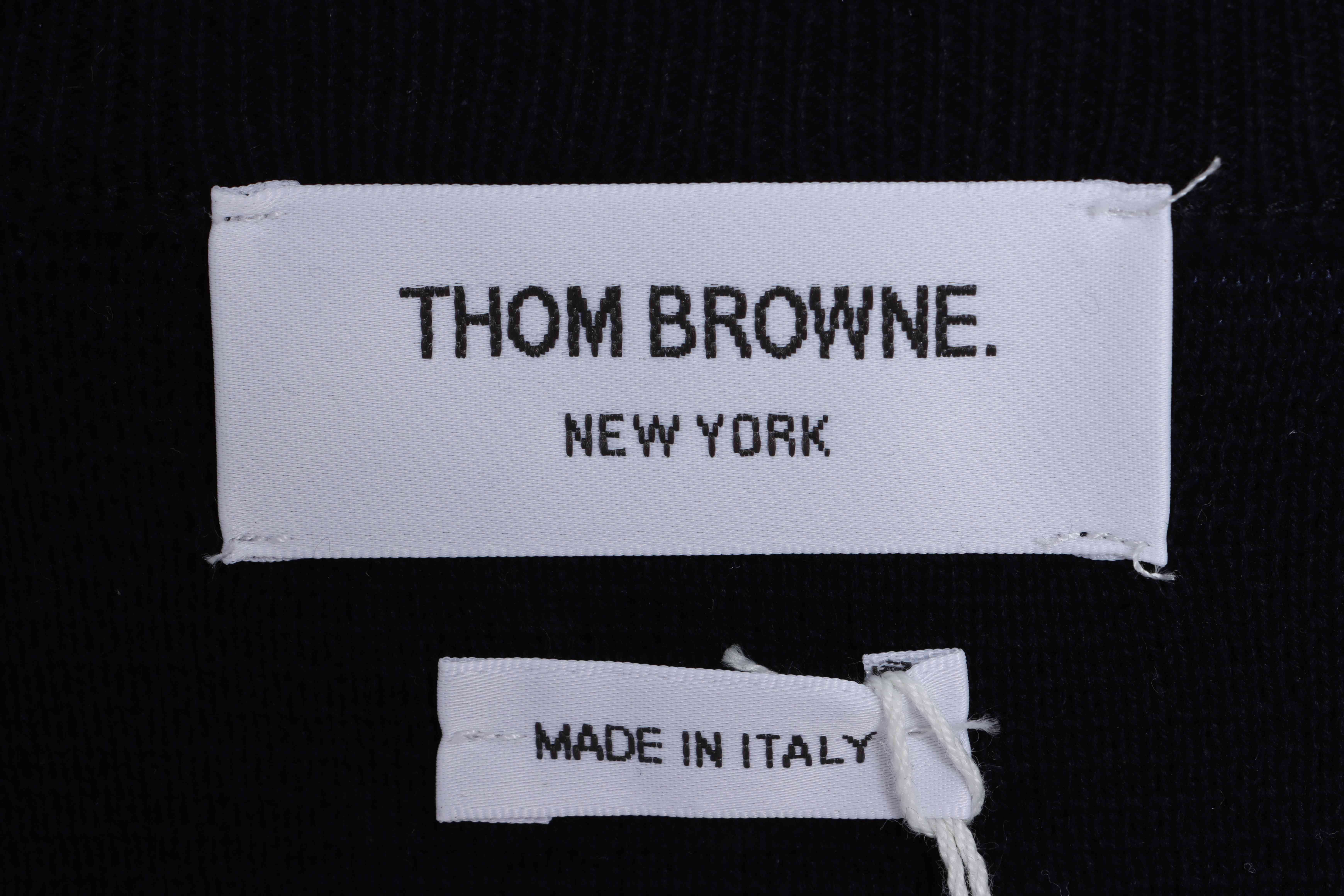 THOM BROWNE 21FW 双袖织带袖标圆领毛衣