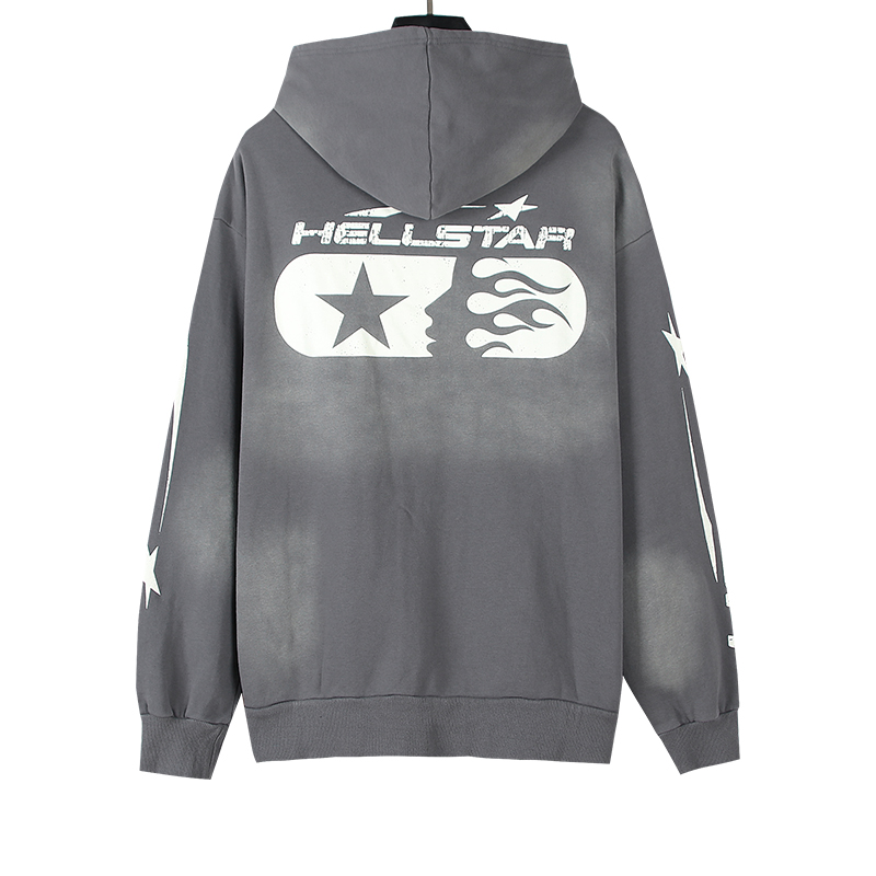Hellstar Hoodie Coat in Ash Wash, 380g Pure Tampons Fabric, Multiple Sizes Available - 图片 3