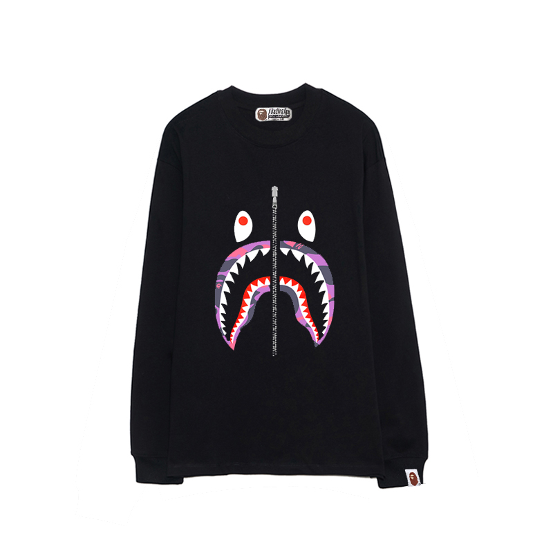 P70


款号B1310 BAPE Color Camo Shark / Purple 紫迷彩鲨鱼拉链纯棉男女同款长袖T恤 S-XL 