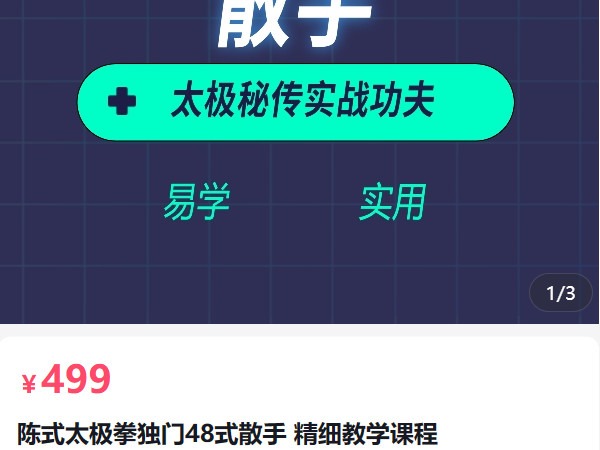 《AL5010-陈式太极拳独门48式散手 精细教学课程太极李晓峰》