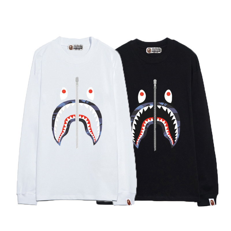 P70


款号B1312 BAPE Color Camo Shark / Navy 蓝迷彩鲨鱼拉链纯棉男女同款长袖T恤 S-XL