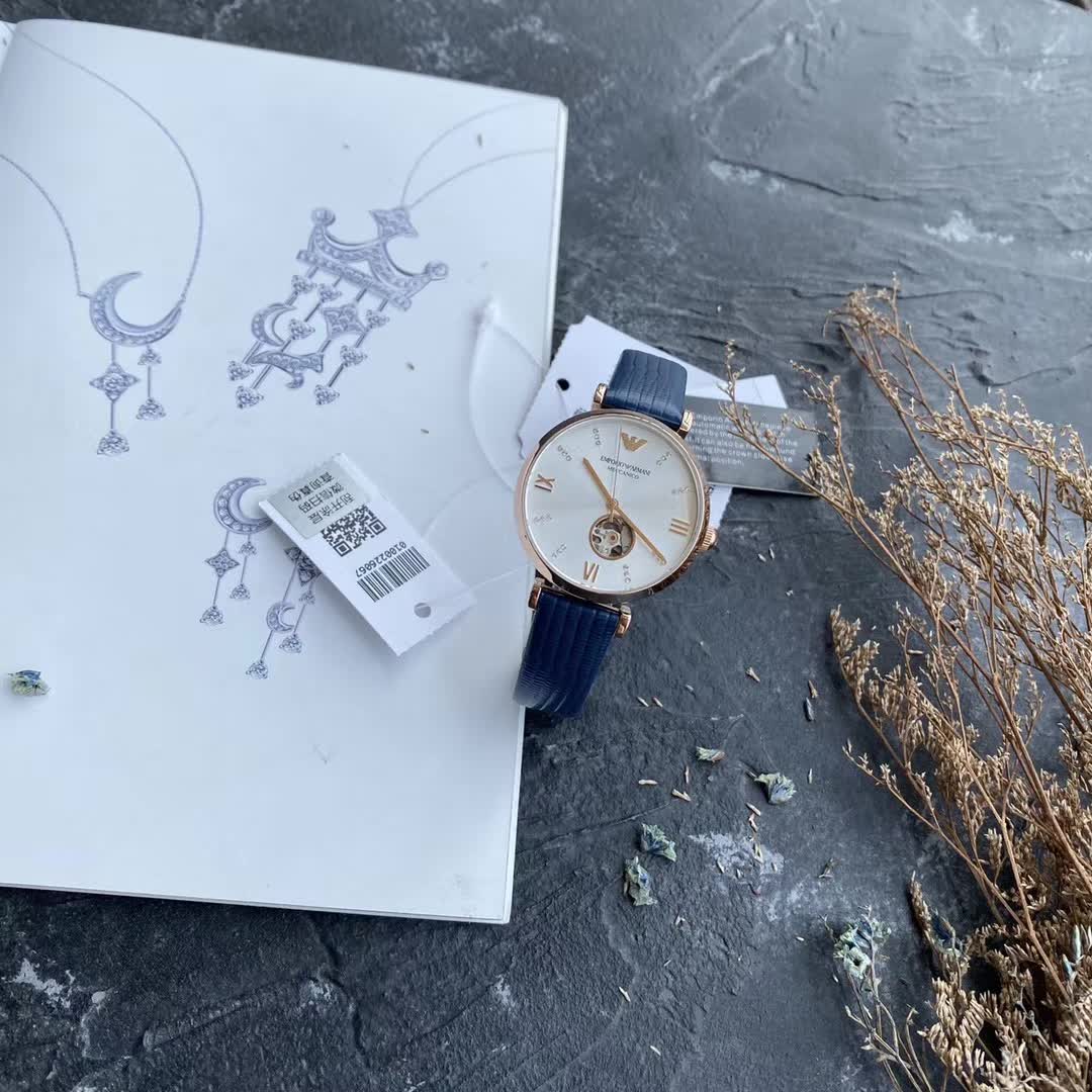 Sitio web oficial del mostrador Reloj mecánico para mujer Armani AR 60020, estilo italiano clásico y simple, hermoso y …