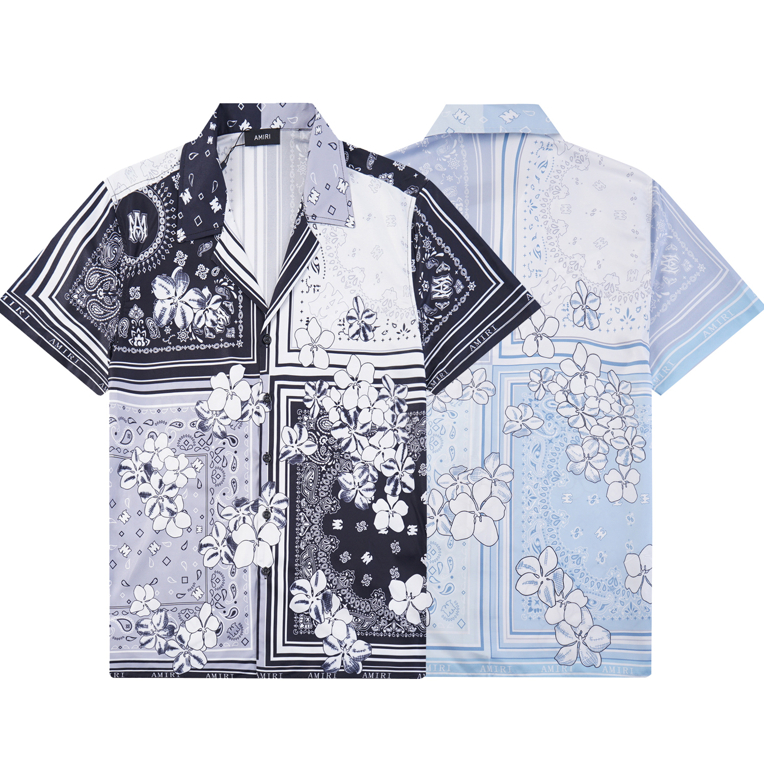 Amiri New Short Sleeve Shirt 2024 Collection: Black & Blue, Sizes M-XXL