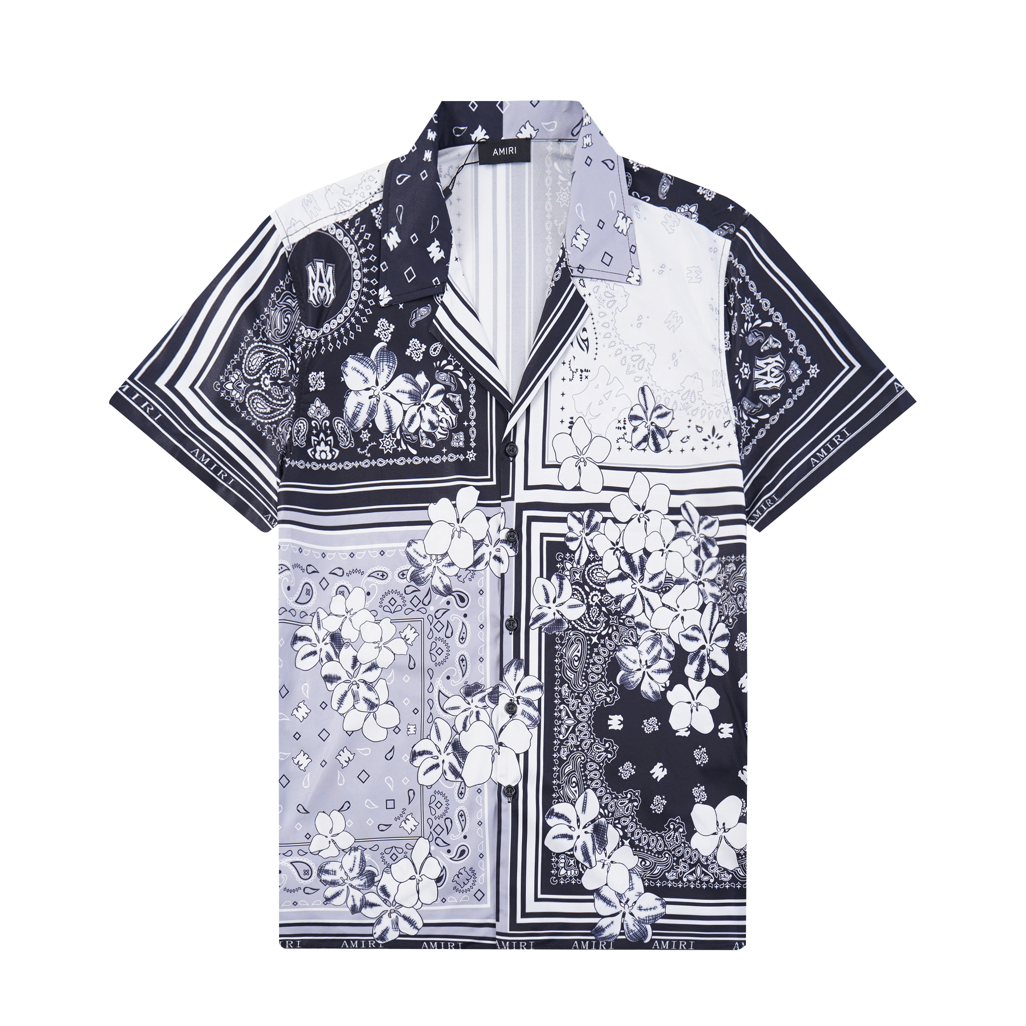 Amiri New Short Sleeve Shirt 2024 Collection: Black & Blue, Sizes M-XXL - 图片 2