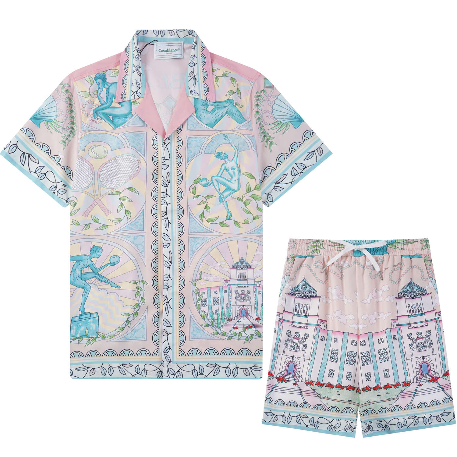 MING 9758, shirt MING763 shorts 2024ss Casablanca short sleeve shirt suit Size: M L XL XXL XL