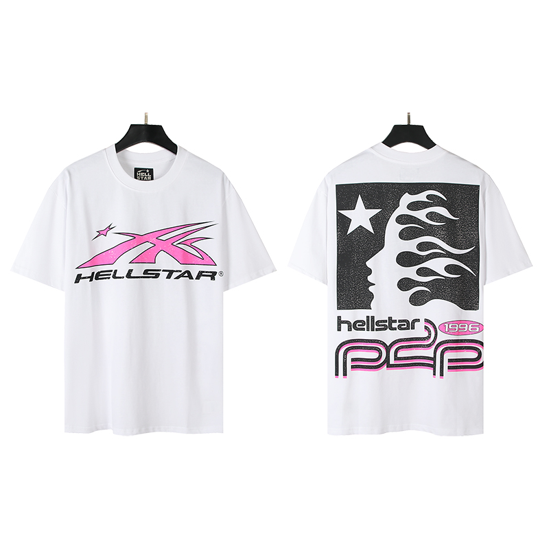 #500 Foto real, Hellstar camiseta de manga corta holgada de algodón estilo urbano deportivo, tela: 250g, 32 hilos, algo…