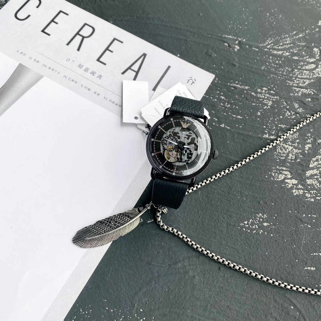 Reloj Armani original para hombre AR60028, estilo italiano clásico y simple, moderno e informal, diseño de corazón tran…