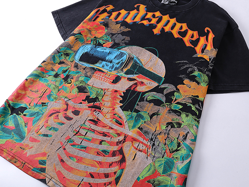 “Godspeed Rock Street Retro Cotton Short Sleeves in Water Washing Black” - 图片 5