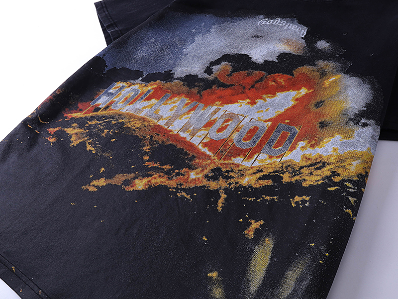 “Godspeed Rock Street Retro Cotton Short Sleeves in Water Washing Black” - 图片 4