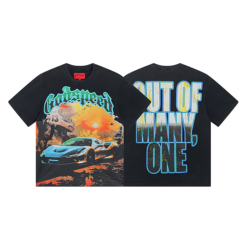 “Godspeed Rock Street Retro Cotton Short Sleeves, 145 Units, Various Sizes”