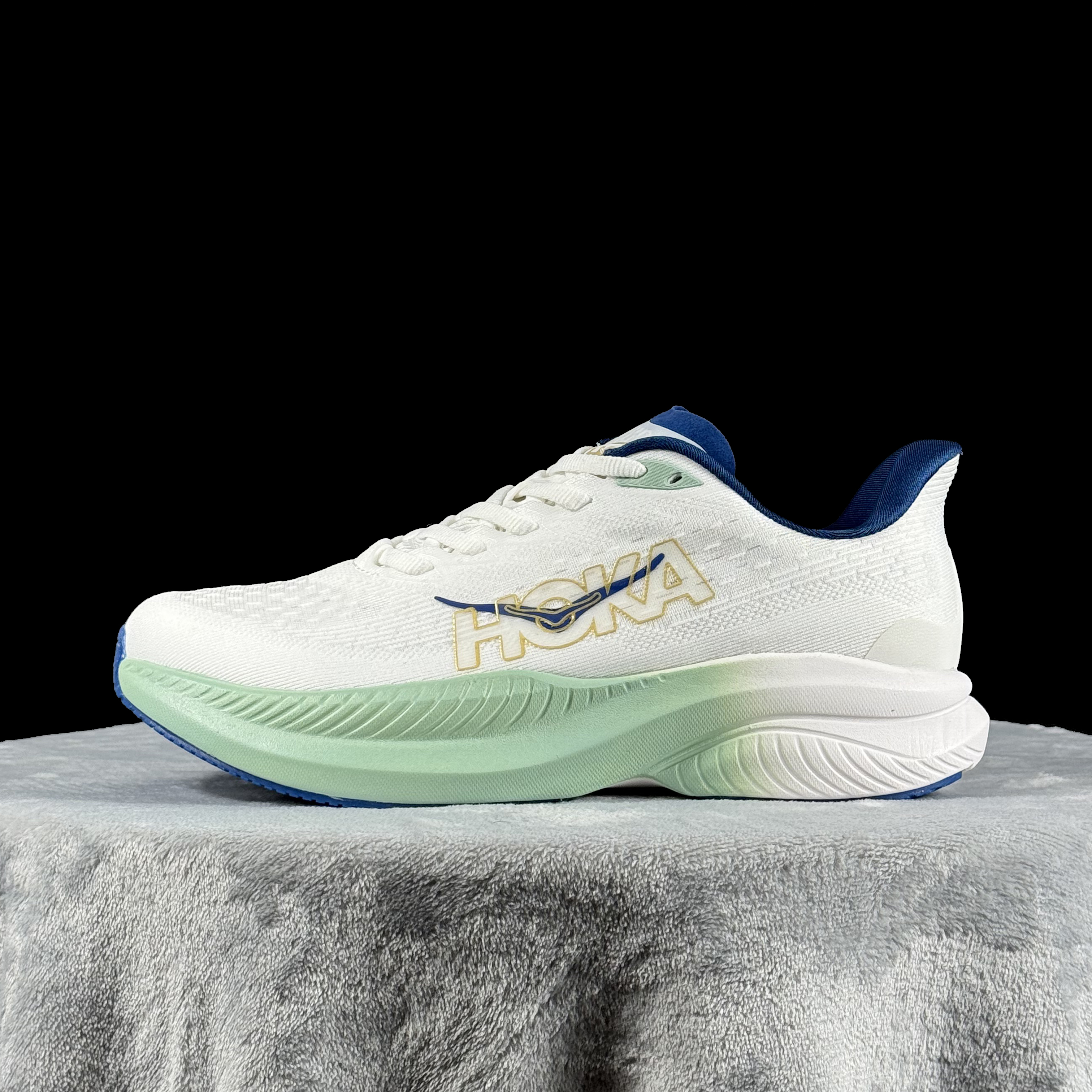 HOKA ONE ONE MACH 6 舒适百搭耐磨 低帮跑步鞋 男款 白色 自蓝/1147790-FTG