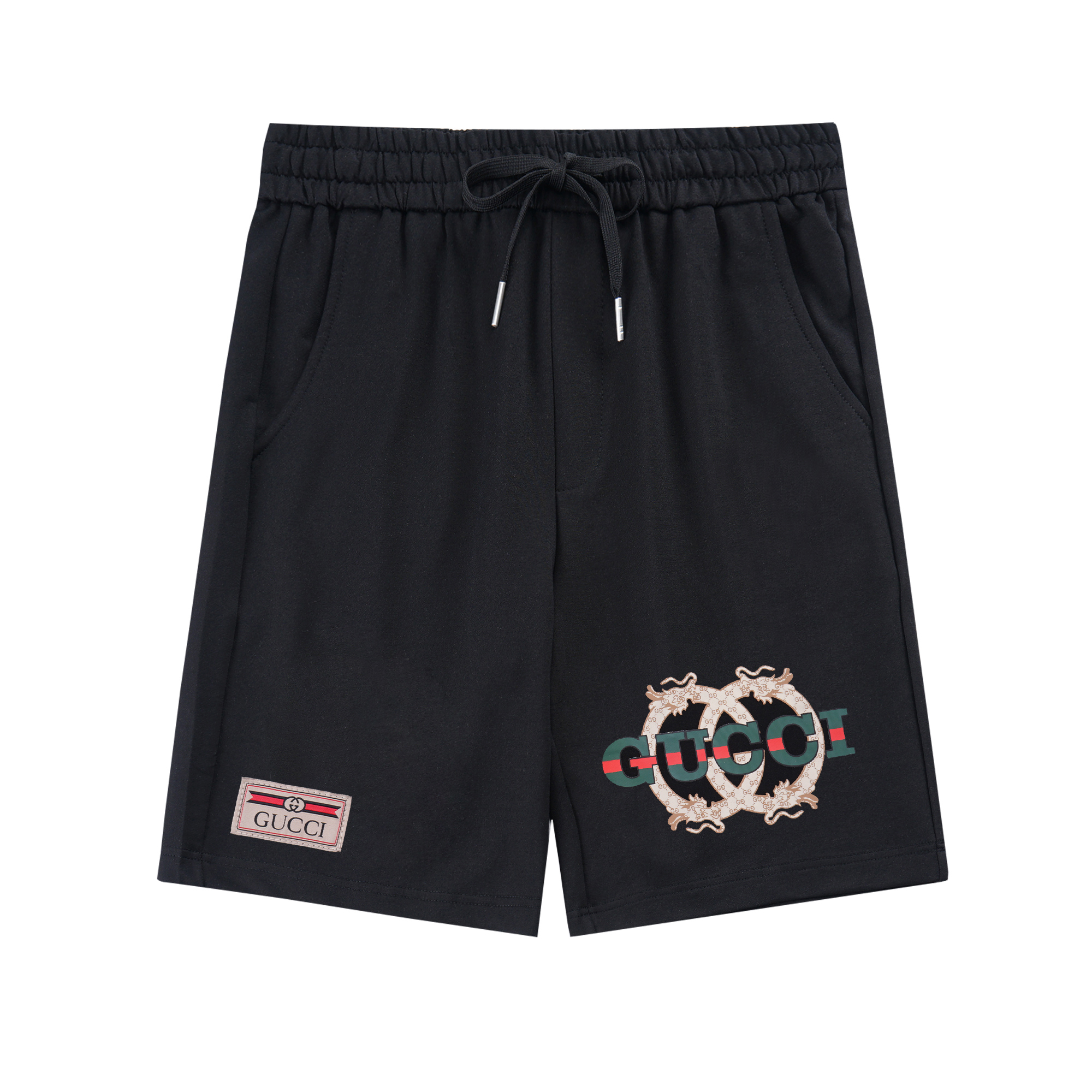 736# Pantalones cortos de edición limitada con estampado de colores clásicos de Gucci para el año del dragón, tallas M-…