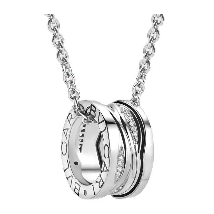 💕宝格丽💕螺纹 💠交叉满钻 💎 项链 版型很好💯力推✨最爱它的细节 情侣款 质感细腻光滑🎉🎉✨✨白金玫瑰金.