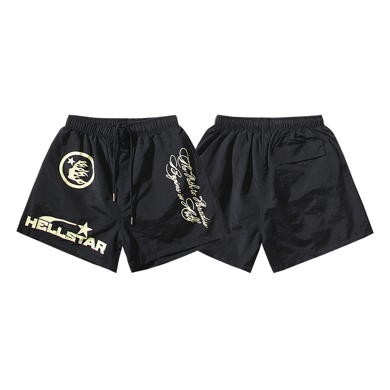 709# Real Hellstar Estrella del Infierno Pantalones cortos de playa deportivos casuales Color: negro Tallas: …