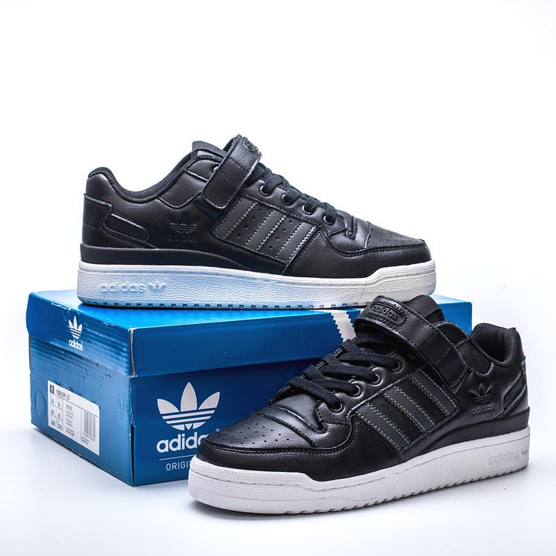 真标公司货 原盒原标原包装纸 不夹脚 阿迪达斯ADIDAS FORUM MID LOW经典魔术贴复古板鞋 男子潮流 顶级头层皮休闲鞋 黑白 货号:CG7135 带半码 |